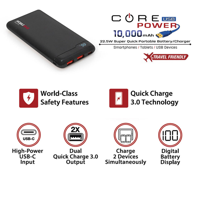 Mobile Edge CORE Power USB Power Charger (10,000mAh)