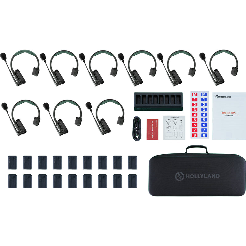 Hollyland Solidcom SE Pro 9S 9-Person Full-Duplex Single-Ear Headset Intercom System (1.9 GHz)