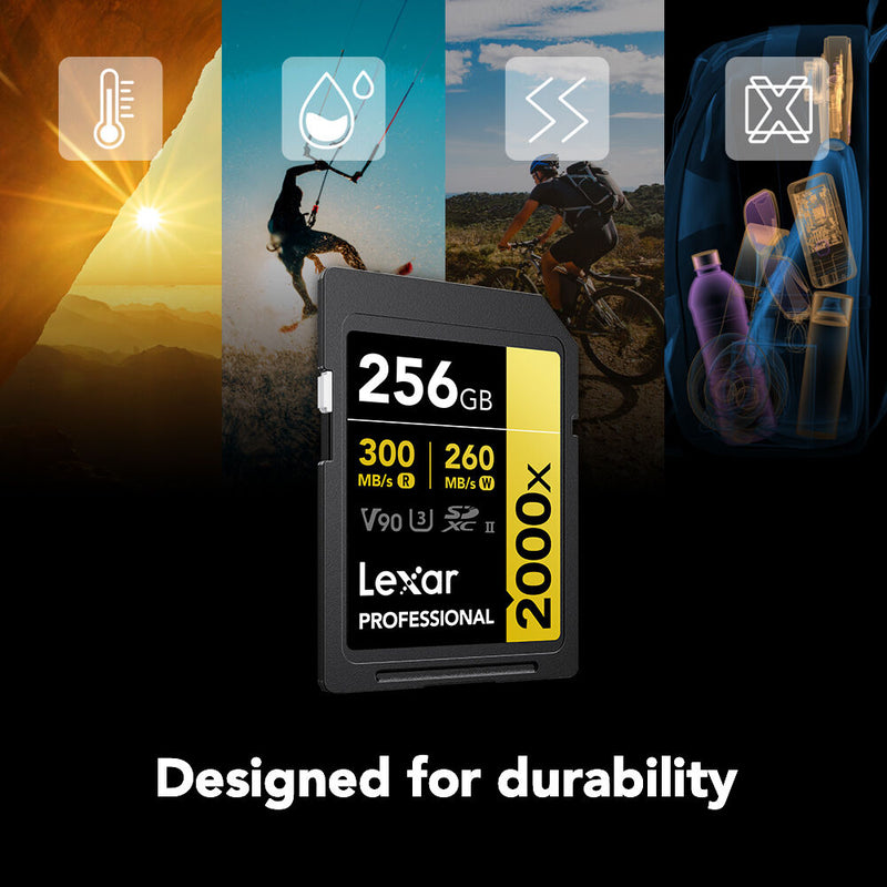 Lexar 256GB Professional 2000x UHS-II SDXC Memory Card (2-Pack)