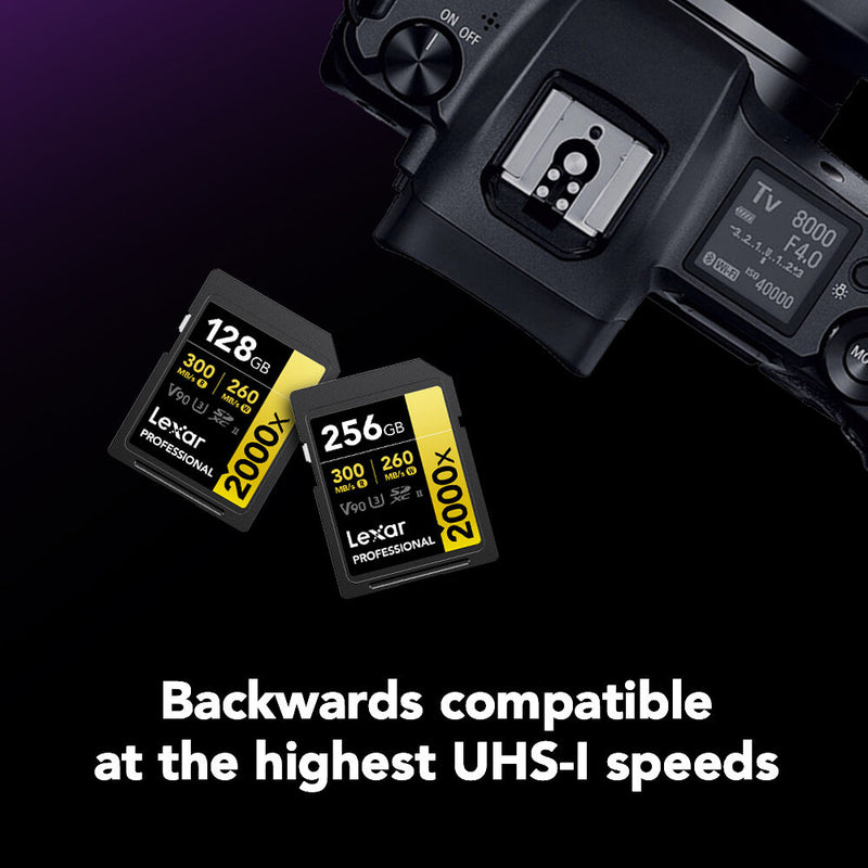 Lexar 256GB Professional 2000x UHS-II SDXC Memory Card (2-Pack)