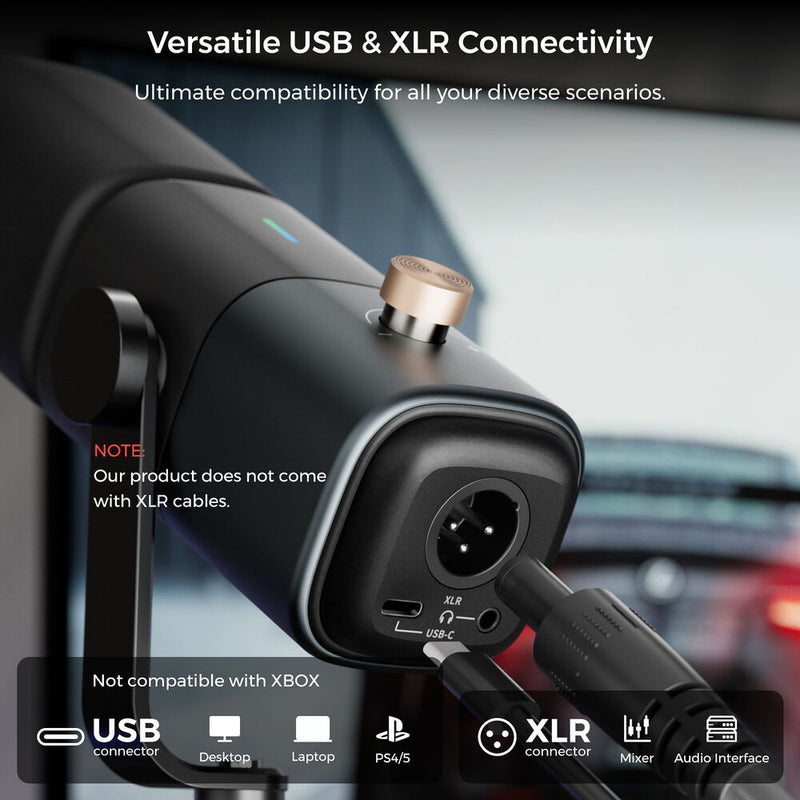 NearStream AM10X Dynamic XLR/USB Microphone with Boom Arm