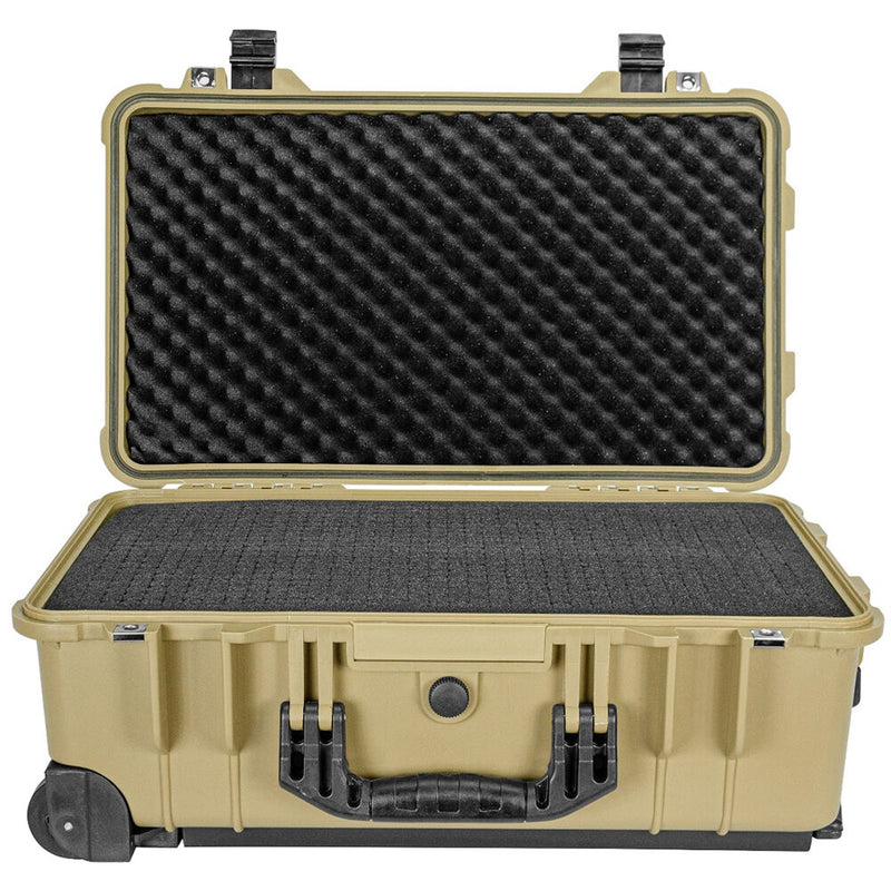 Eylar Carry-On Roller Hard Case with Foam (Tan, 22")