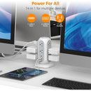 Tessan 11-Outlet Tower Surge Protector with 3 USB Ports (Grey, 6')