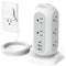 Tessan 11-Outlet Tower Surge Protector with 3 USB Ports (Grey, 6')