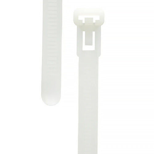 Grizzly Supply Reusable Cable Tie with 50 lb Tensile Strength (8", 25-Pack, Natural)