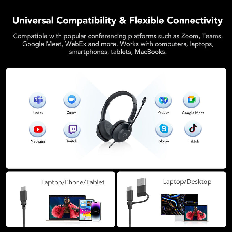 Nuroum HP21 USB Stereo Headset