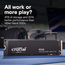 Crucial 4TB P310 NVMe PCIe 4.0 M.2 Internal SSD