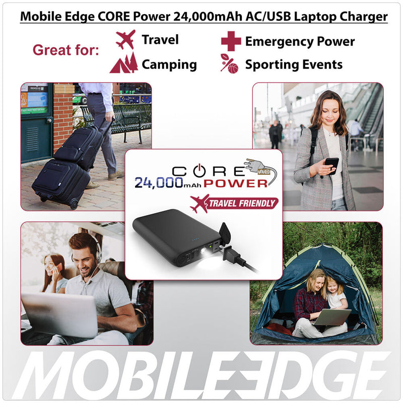 Mobile Edge CORE Power AC/USB Laptop Power Charger (24,000mAh)