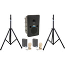 Anchor Audio Go Getter 2 Air X2 with 2 Wireless Belt Pack Transmitters, 2 Collar Microphones, and 2 Speaker Stands
