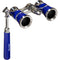 LaScala Optics 3x25 Iolanta Lorgnette Opera Glasses (Blue & Silver)