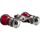 LaScala Optics 3x25 Aida Opera Glasses with Red Flashlight (Burgundy & Silver)