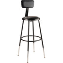 Oklahoma Sound Vinyl Padded?Adjustable Height Stool?with Backrest (24.5 - 32.5", Black)