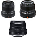 FUJIFILM XF 50mm, 35mm, and 23mm f/2 WR Lenses and Lens Care Kit (Black)