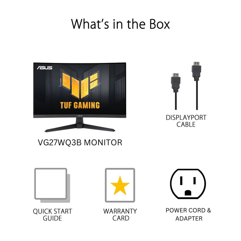 ASUS TUF Gaming VG27WQ3B 27" 1440p HDR 180 Hz Curved Gaming Monitor
