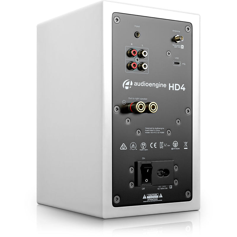 Audioengine HD4 Bluetooth Speaker System (v2, Hi-Gloss Piano White, Pair)