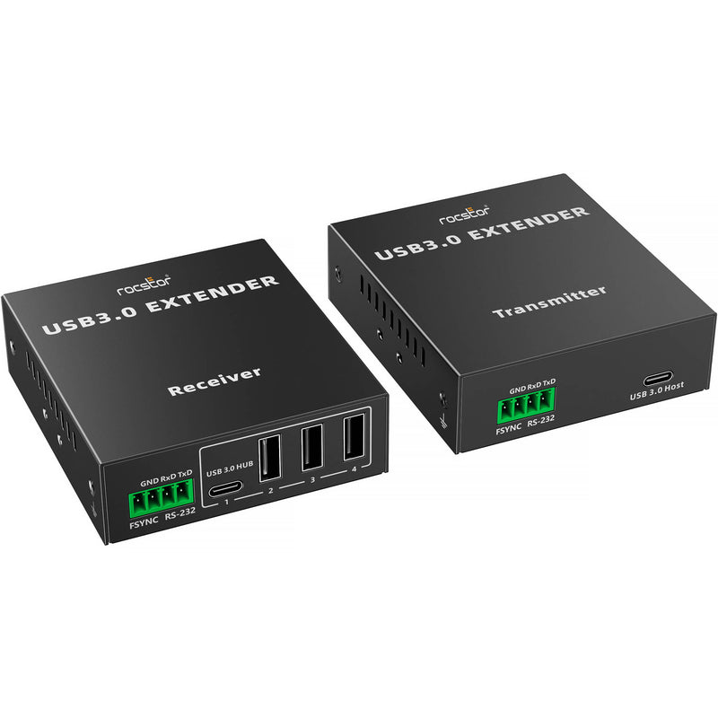 Rocstor TrueReach TR16 4-Port USB over Ethernet Extender Kit (328')