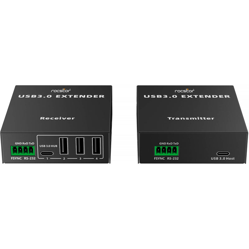 Rocstor TrueReach TR16 4-Port USB over Ethernet Extender Kit (328')