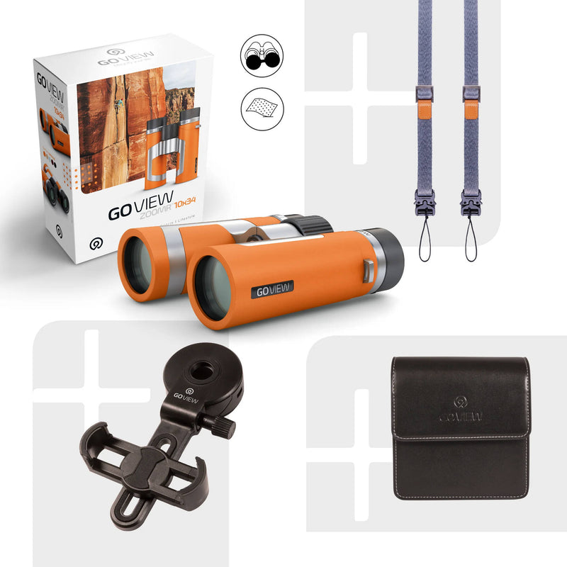 GOVIEW ZOOMR 10x34 Binoculars (Sunset Orange)