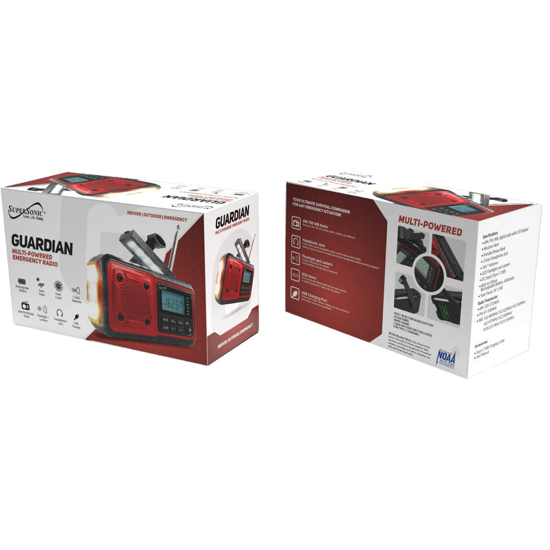 Supersonic Guardian Multi-Powered Emergency Radio with NOAA