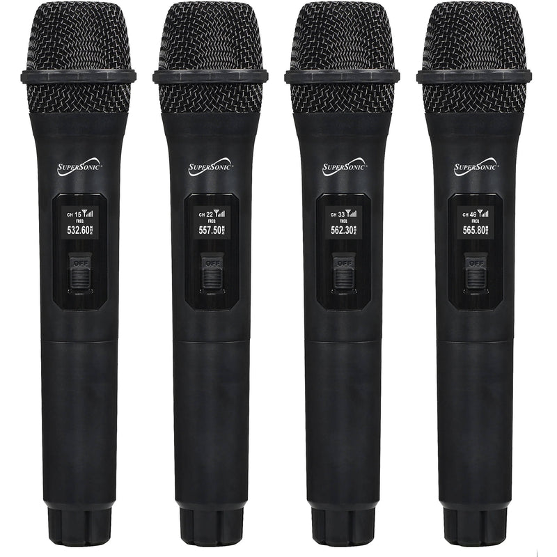 Supersonic 4-Channel Wireless Handheld Microphone System (2.4 GHz)