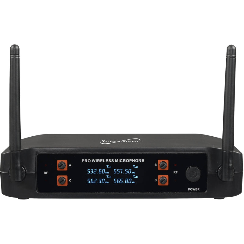 Supersonic 4-Channel Wireless Handheld Microphone System (2.4 GHz)