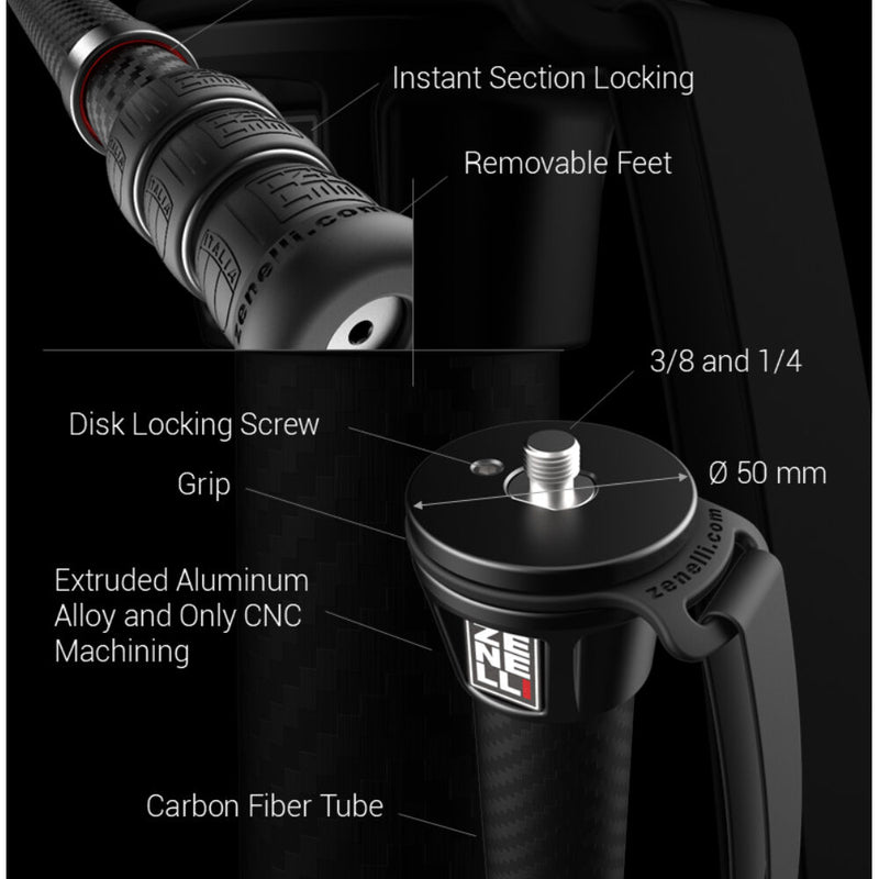 Zenelli Carbon MC Carbon Fiber Monopod (72.6")
