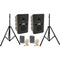 Anchor Audio Go Getter 2 Air X2 with 2 Wireless Belt Pack Transmitters, 2 Headband Mics, and 2 Speaker Stands