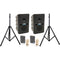 Anchor Audio Go Getter 2 Air X2 with 2 Wireless Belt Pack Transmitters, 2 Lavalier Mics, and 2 Speaker Stands