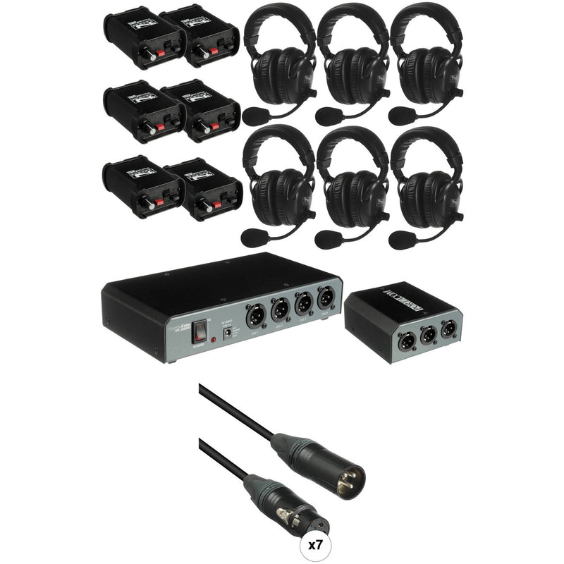 PortaCom COM60FCC 6 Headset Intercom System with Cables