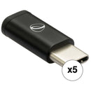 Pearstone USB Type-C Male to Micro-USB Female Adapter (5-Pack)