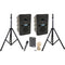 Anchor Audio Go Getter 2 Air X2 with Wireless Handheld Mic, Wireless Belt Pack Transmitter, Collar Mic, and 2 Speaker Stands