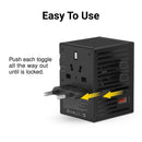 EZQuest WorldTravel 65W GaN 5-Port Wall Charger (Black)