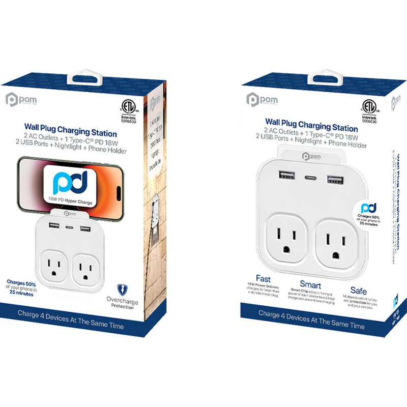 POM GEAR Dual AC / Dual USB-A&nbsp;with USB-C PD 18W Power Station