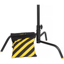 Impact Filled Saddle Sandbag (35 lb, Caution Striped)