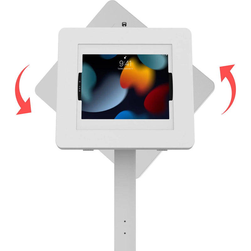 CTA Digital Premium Thin Profile Floor Stand with Security Enclosure (White)