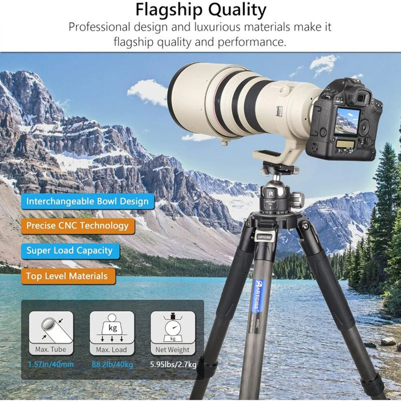 ARTCISE AS95C Carbon Fiber Tripod with 75mm Bowl