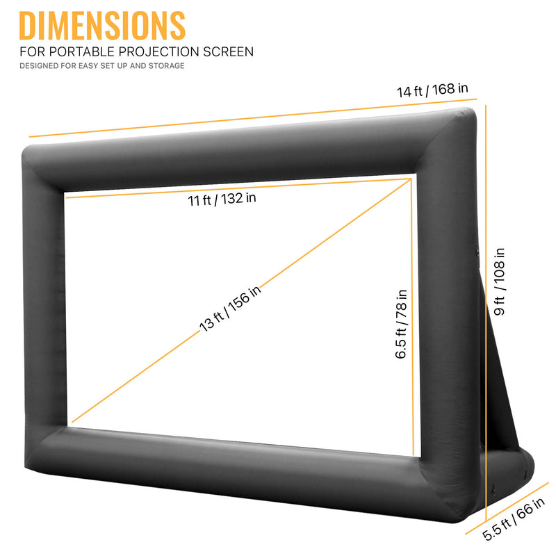 KHOMO GEAR Inflatable Projector Screen with Internal Fan (6.5 x 11')