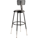 Oklahoma Sound Vinyl Padded?Adjustable Height Stool?with Backrest (24.5 - 32.5", Black)