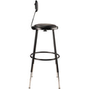 Oklahoma Sound Vinyl Padded?Adjustable Height Stool?with Backrest (24.5 - 32.5", Black)