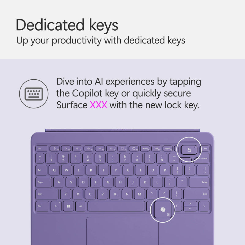 Microsoft 12" Surface Pro Keyboard Cover (Violet)