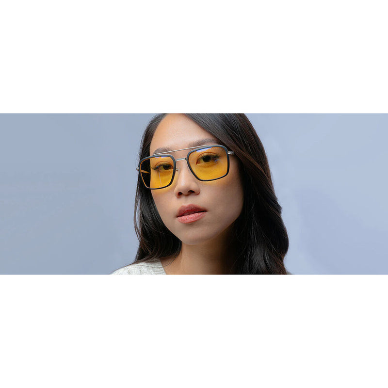 GUNNAR Barron Tinted Glasses (Silver Frame, Amber Lens)