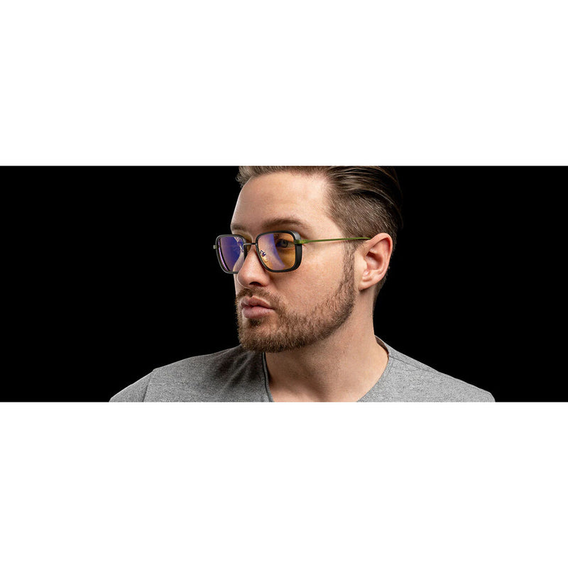 GUNNAR Fallout Vault 33 Glasses (Gunmetal & Olive Frame, Amber Lens)