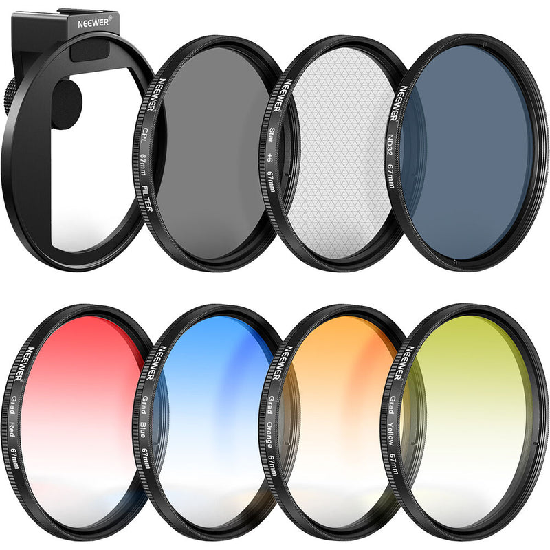 Neewer 67mm Smartphone Filter Clip with 7-Filter Kit