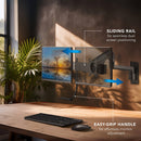 Mount-It! Dual-Monitor Wall Mount with Gas Spring Arm and Crossbar