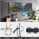 Mount-It! Dual-Monitor Wall Mount with Gas Spring Arm and Crossbar