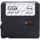 Brother Btag Label Tape for P-Touch PT-N10, PT-N20 & PT-N25BT (Black on Clear, 0.5" x 13.1')