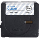Brother Btag Label Tape for P-Touch PT-N10, PT-N20 & PT-N25BT (Blue on Clear, 0.5" x 13.1')