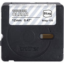 Brother Btag Label Tape for P-Touch PT-N10, PT-N20 & PT-N25BT (White on Clear, 0.5" x 13.1')