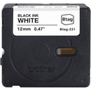 Brother Btag Label Tape for P-Touch PT-N10, PT-N20 & PT-N25BT (Black on White, 0.5" x 13.1')