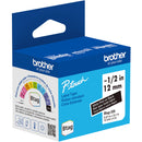 Brother Btag Label Tape for P-Touch PT-N10, PT-N20 & PT-N25BT (White on Black, 0.5" x 13.1')